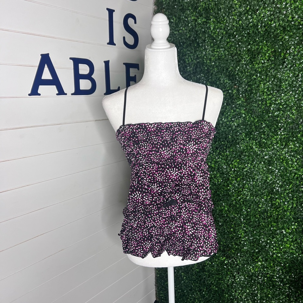 julie's closet Black Spotted Pink Smocked Cami